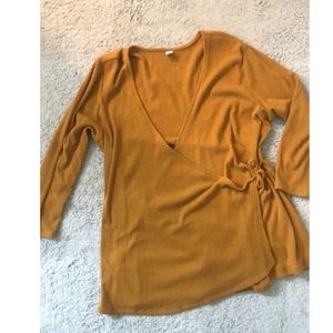 Plus size wrap blouse